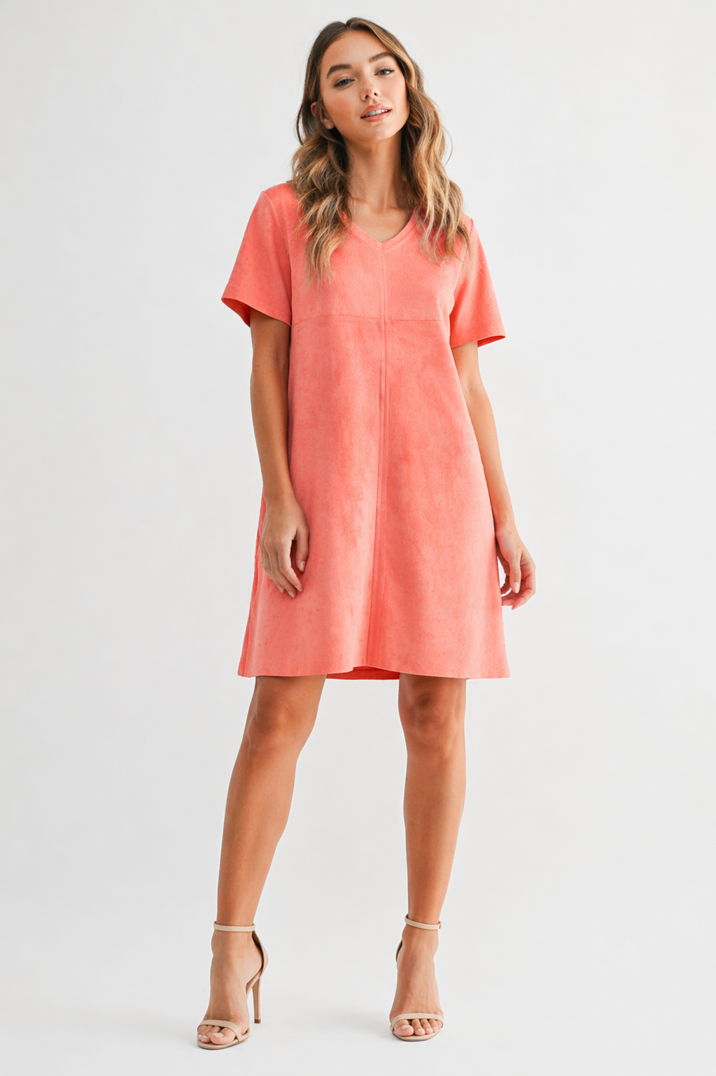 Audrey Suede V Neck with Pockets