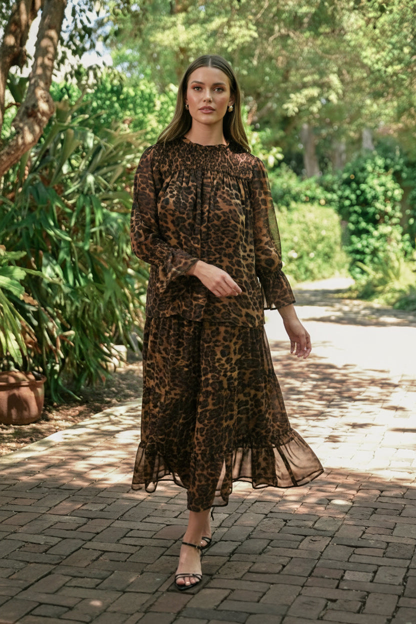 Jasper Chiffon Animal Print Top