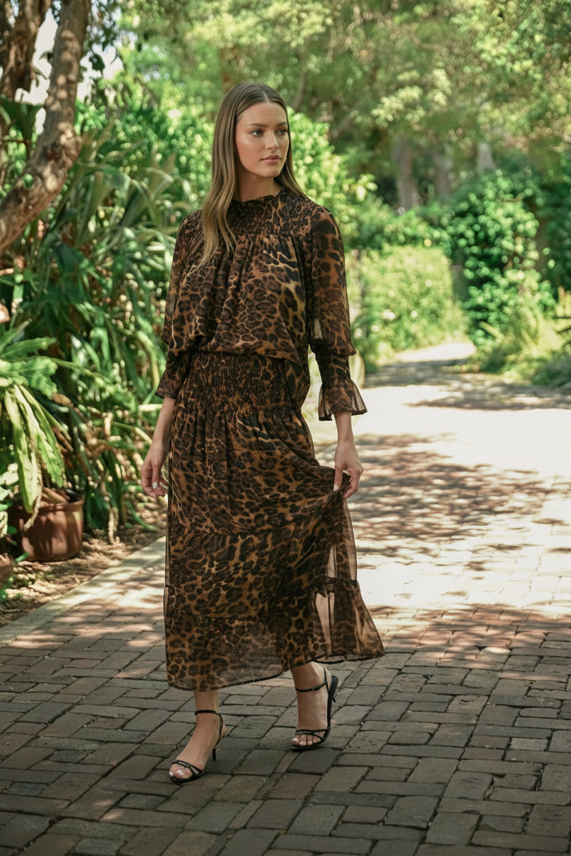 Jasper Chiffon Animal Print Top