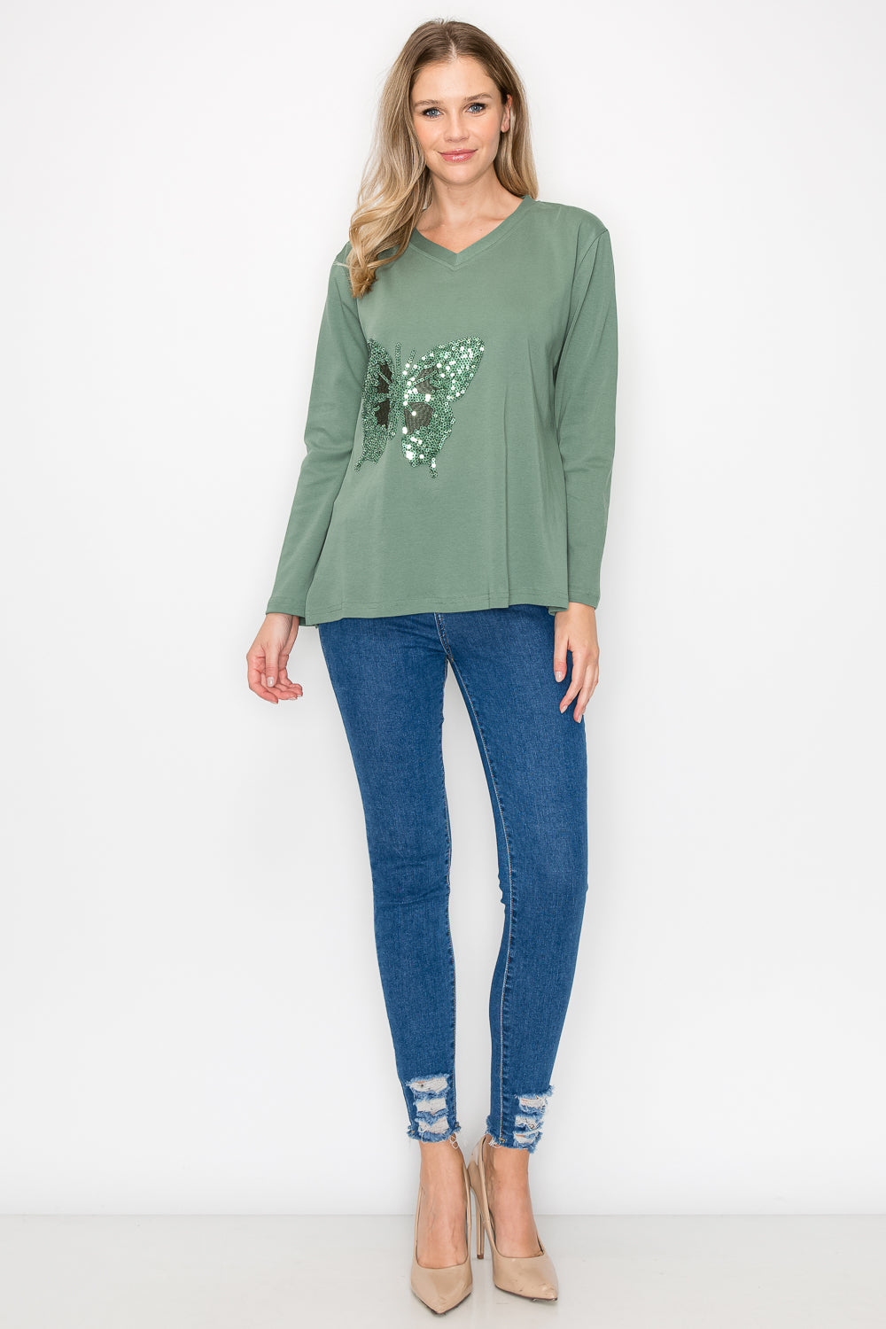 Ricole Top with Sequin Butterfly