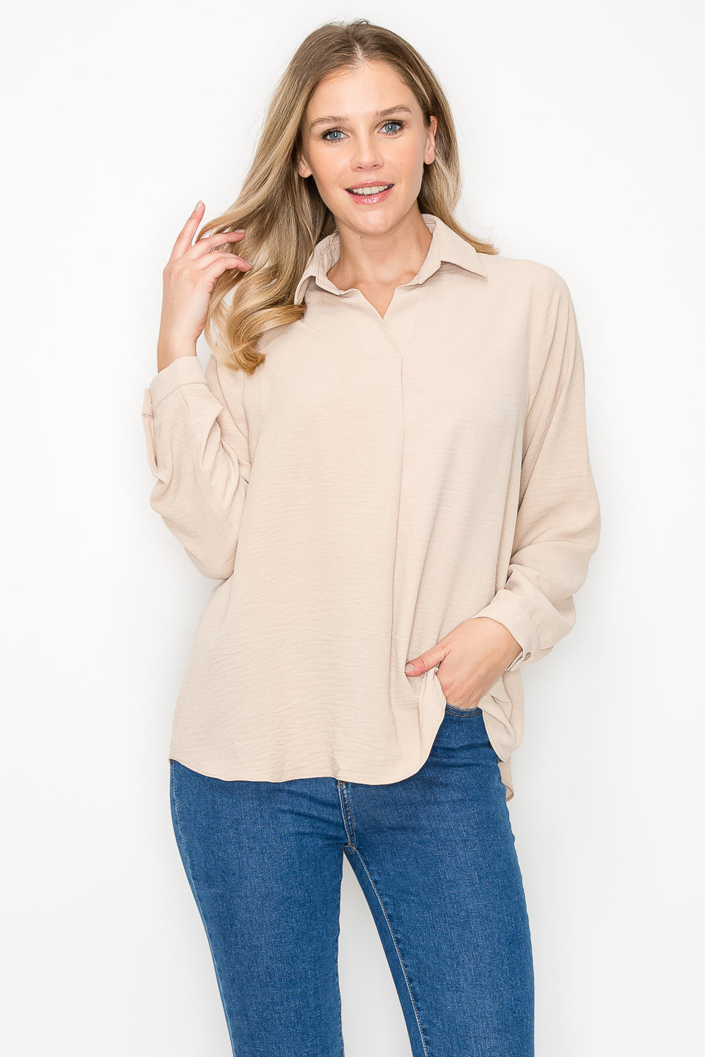 Wanda Lightweight Flowy Woven Crepe Top