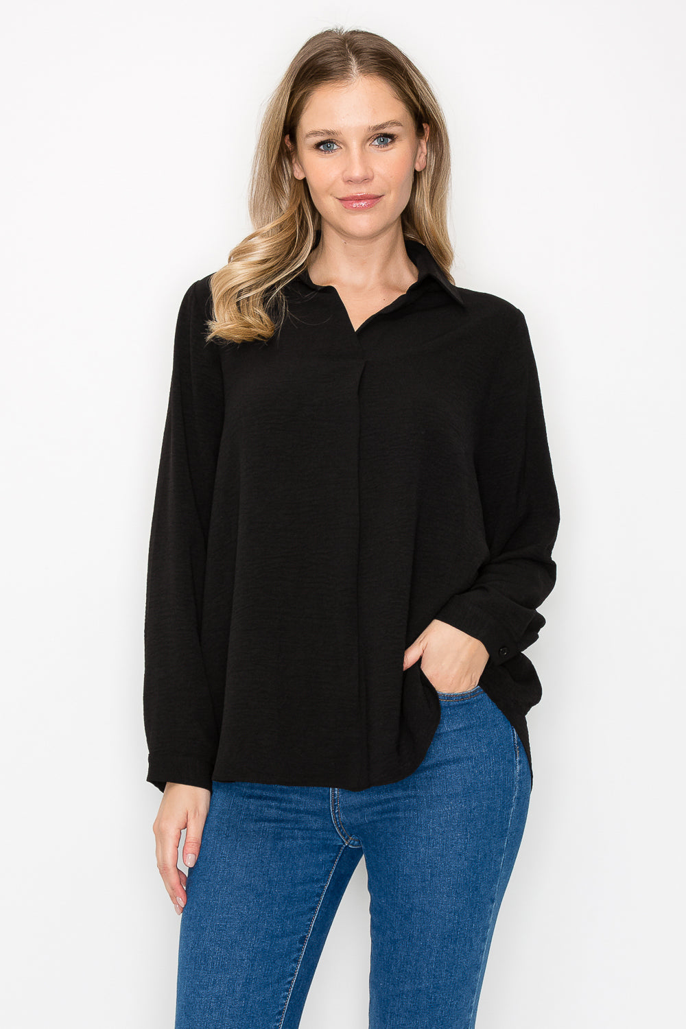 Wanda Lightweight Flowy Woven Crepe Top