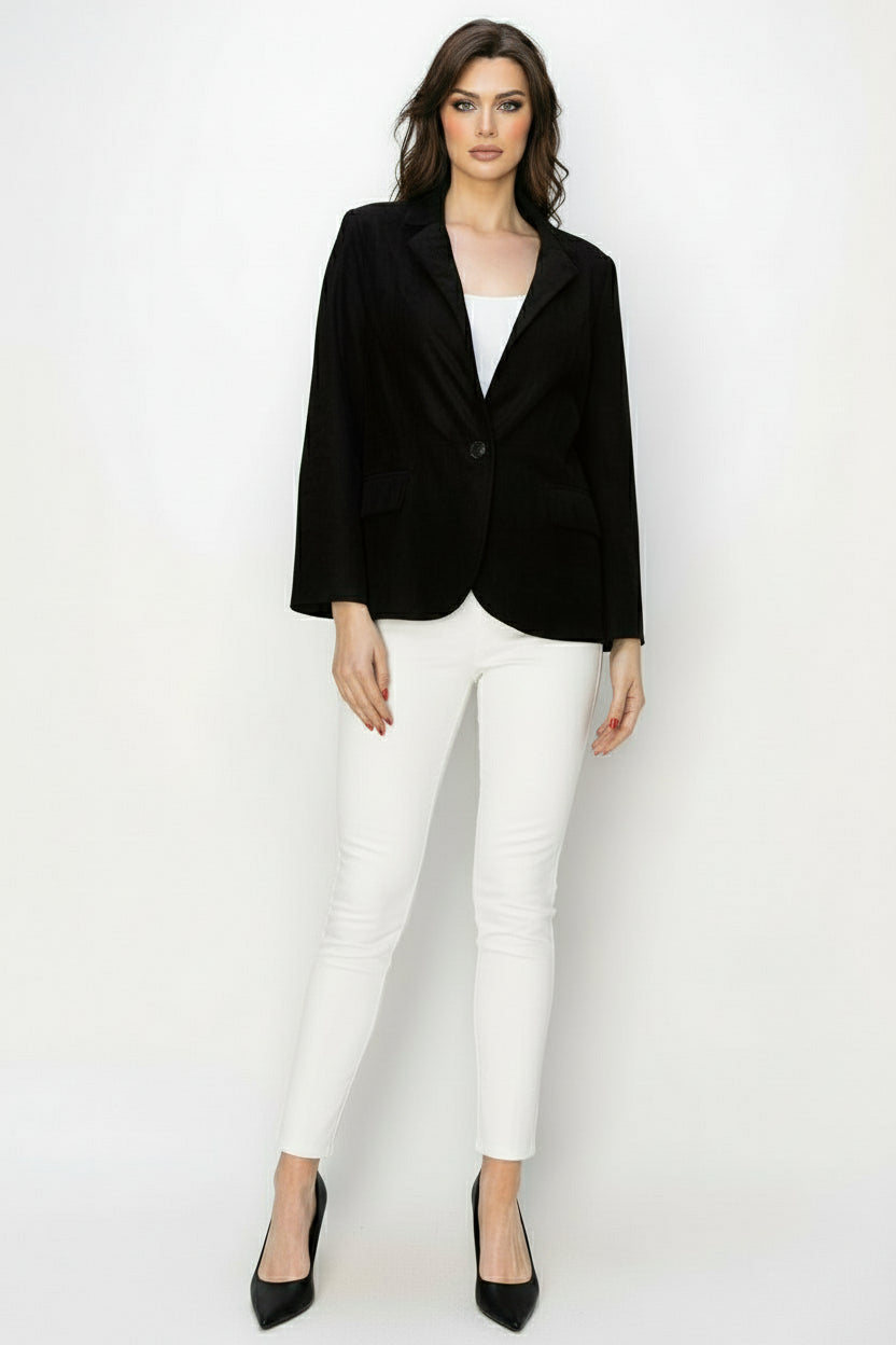 Amy Stretch Suede Blazer Jacket