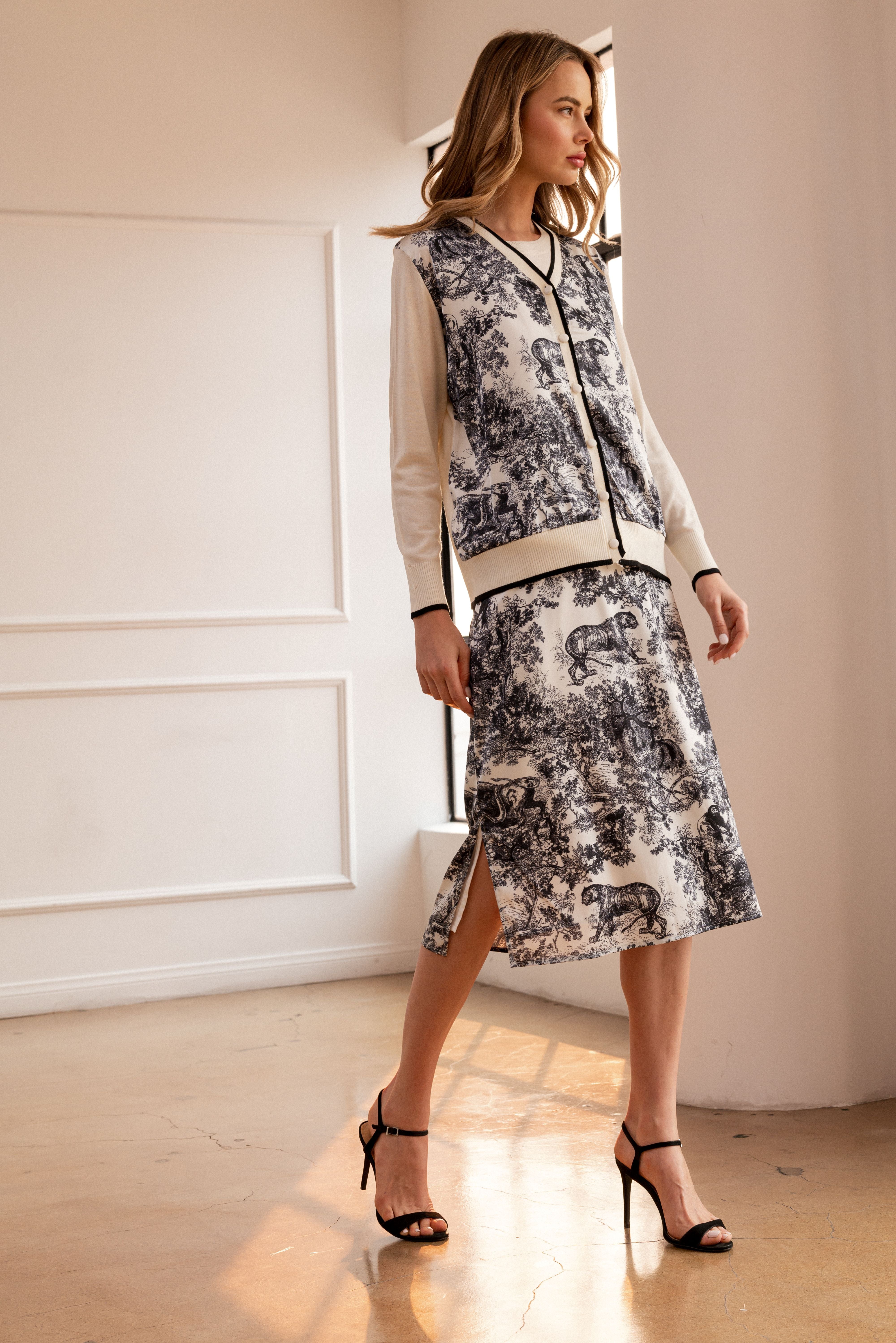 Kingsley Satin Printed Skirt