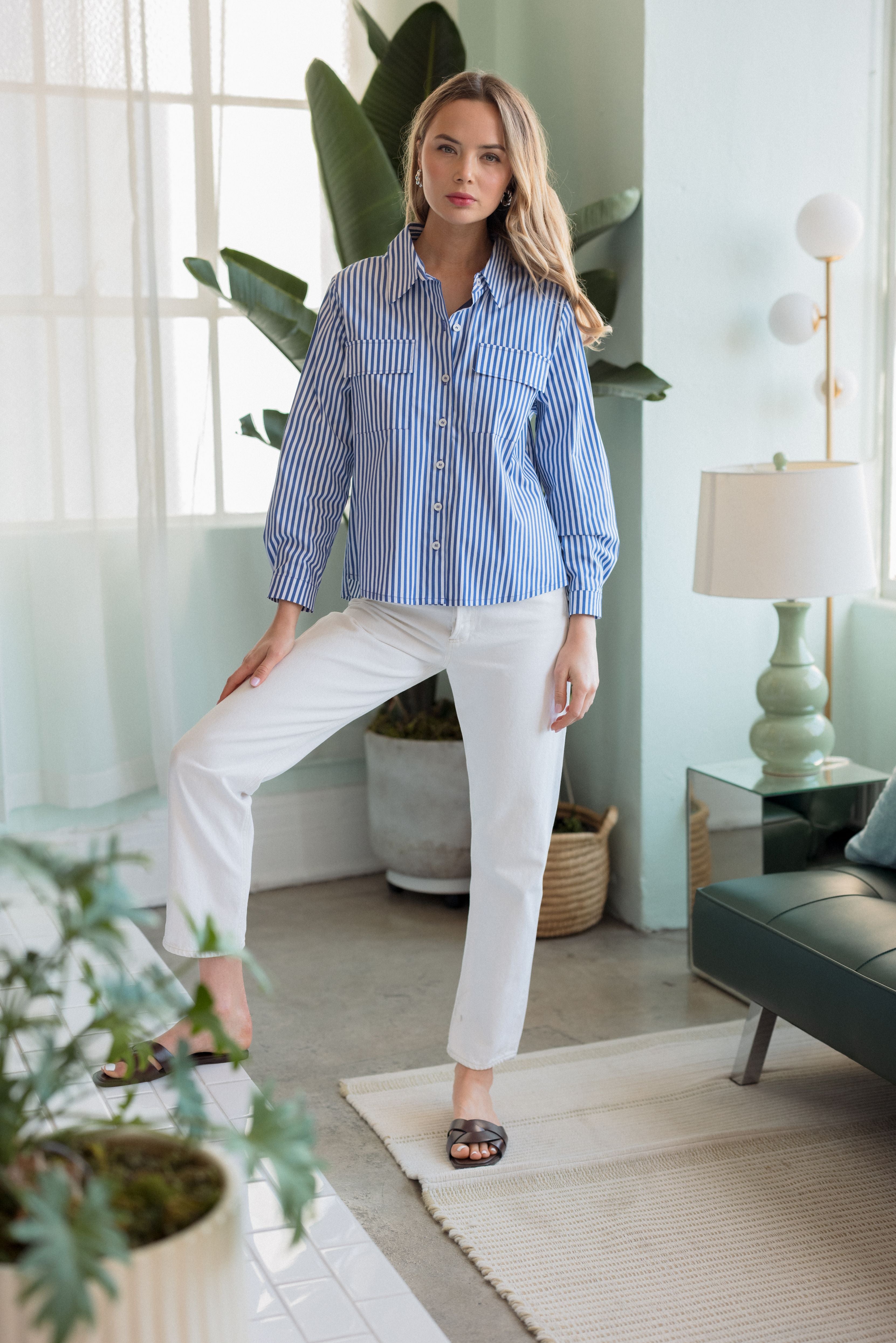 Jenn Shirt with Pleating Details