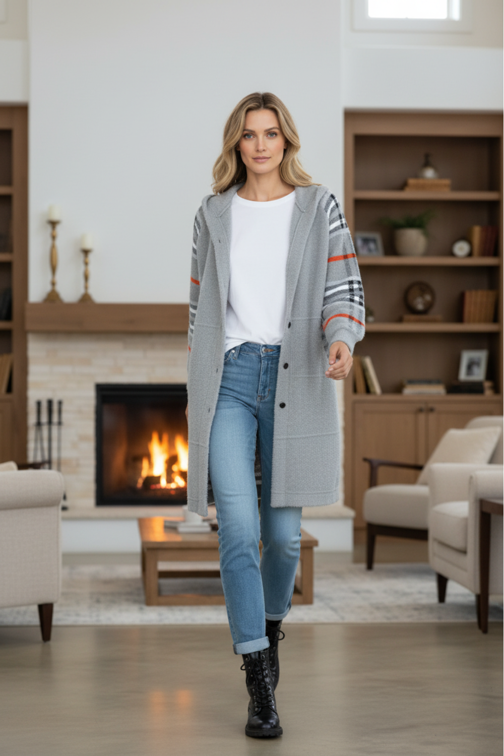 Sonnai Sweater Brushed Knitted Coat