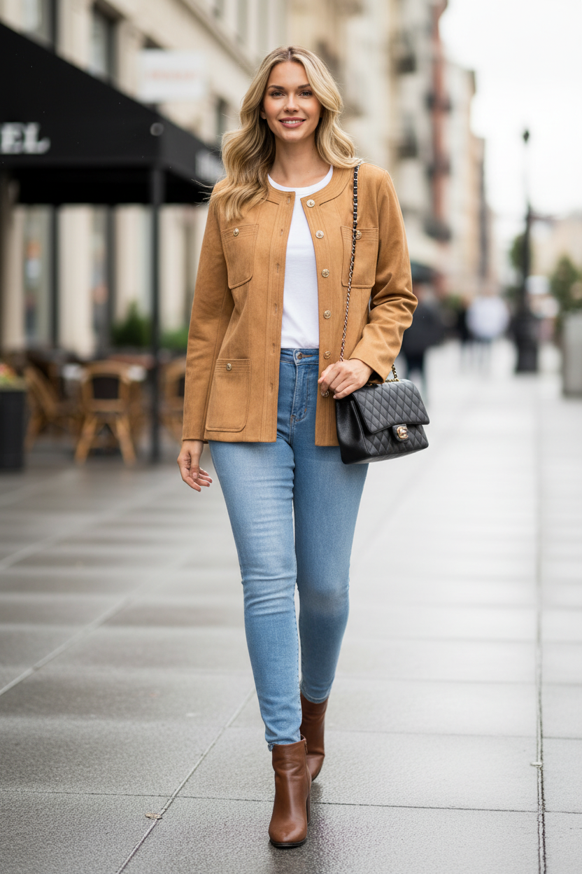 Jadzia Suede Structured Jacket
