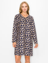 Load image into Gallery viewer, Aurora Suede V Neck Dress - Cheetah (with pockets or without)