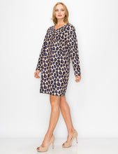 Load image into Gallery viewer, Aurora Suede V Neck Dress - Cheetah (with pockets or without)