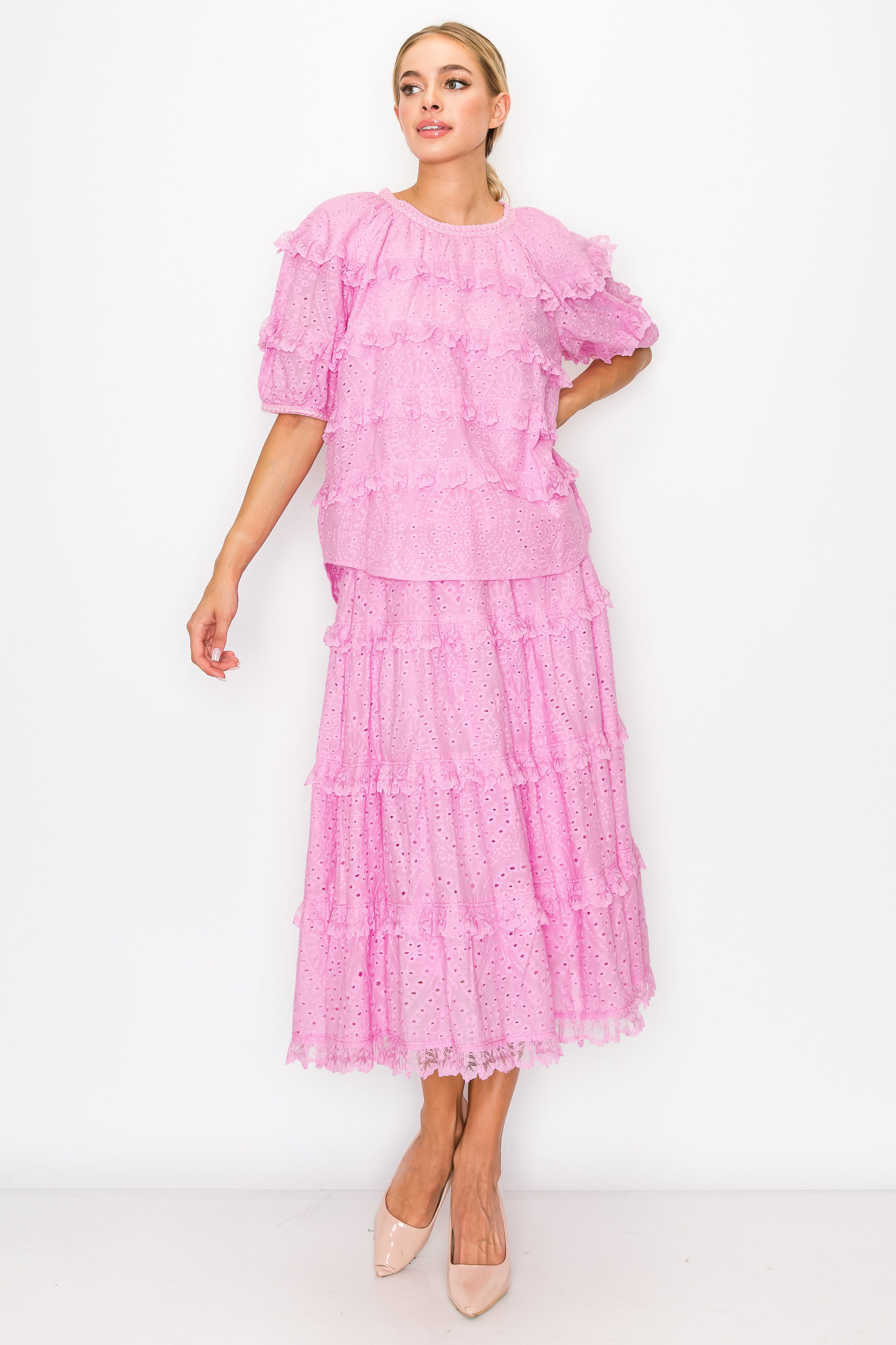 Laura Cotton Lace Eyelet Top