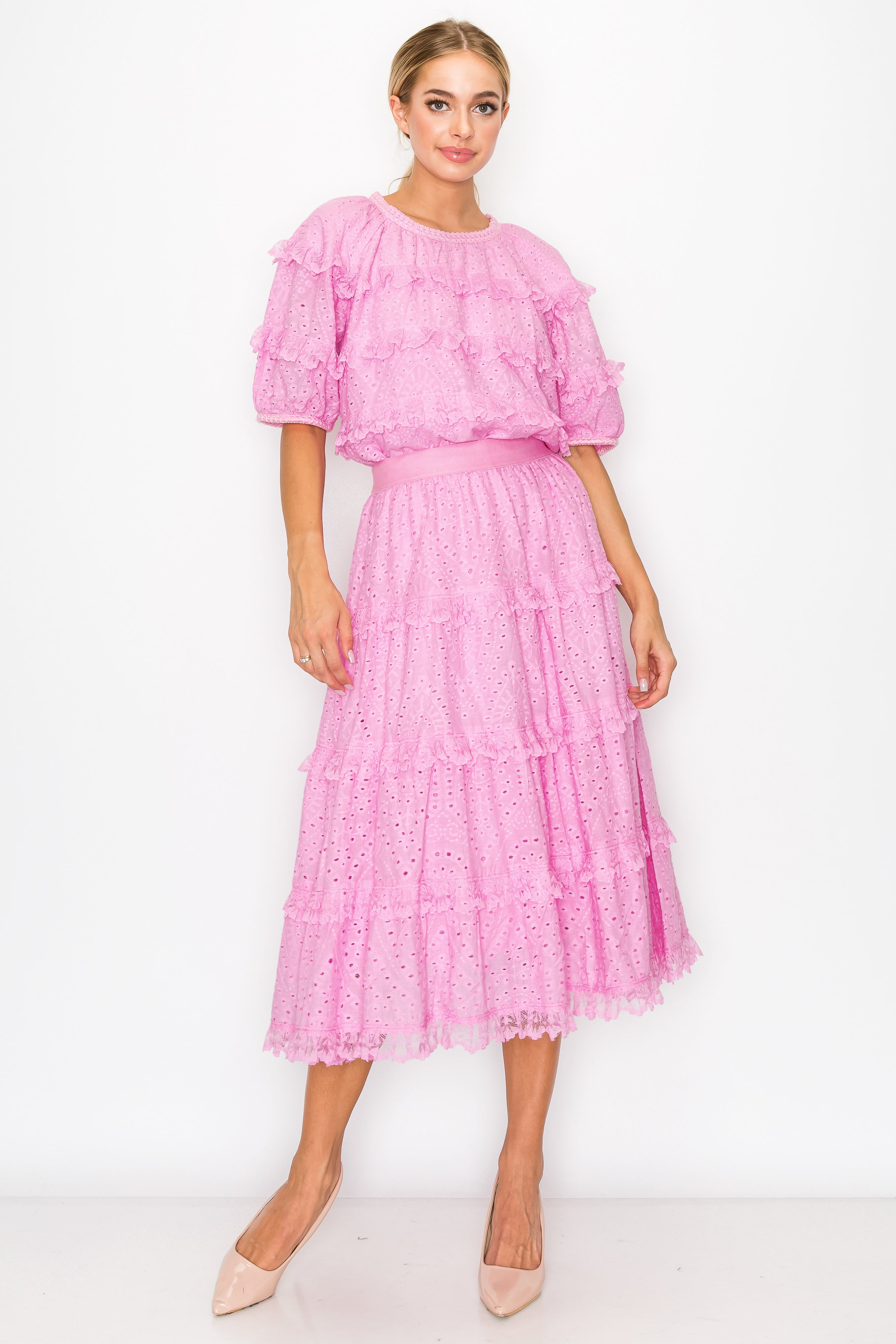 Laura Cotton Lace Eyelet Top