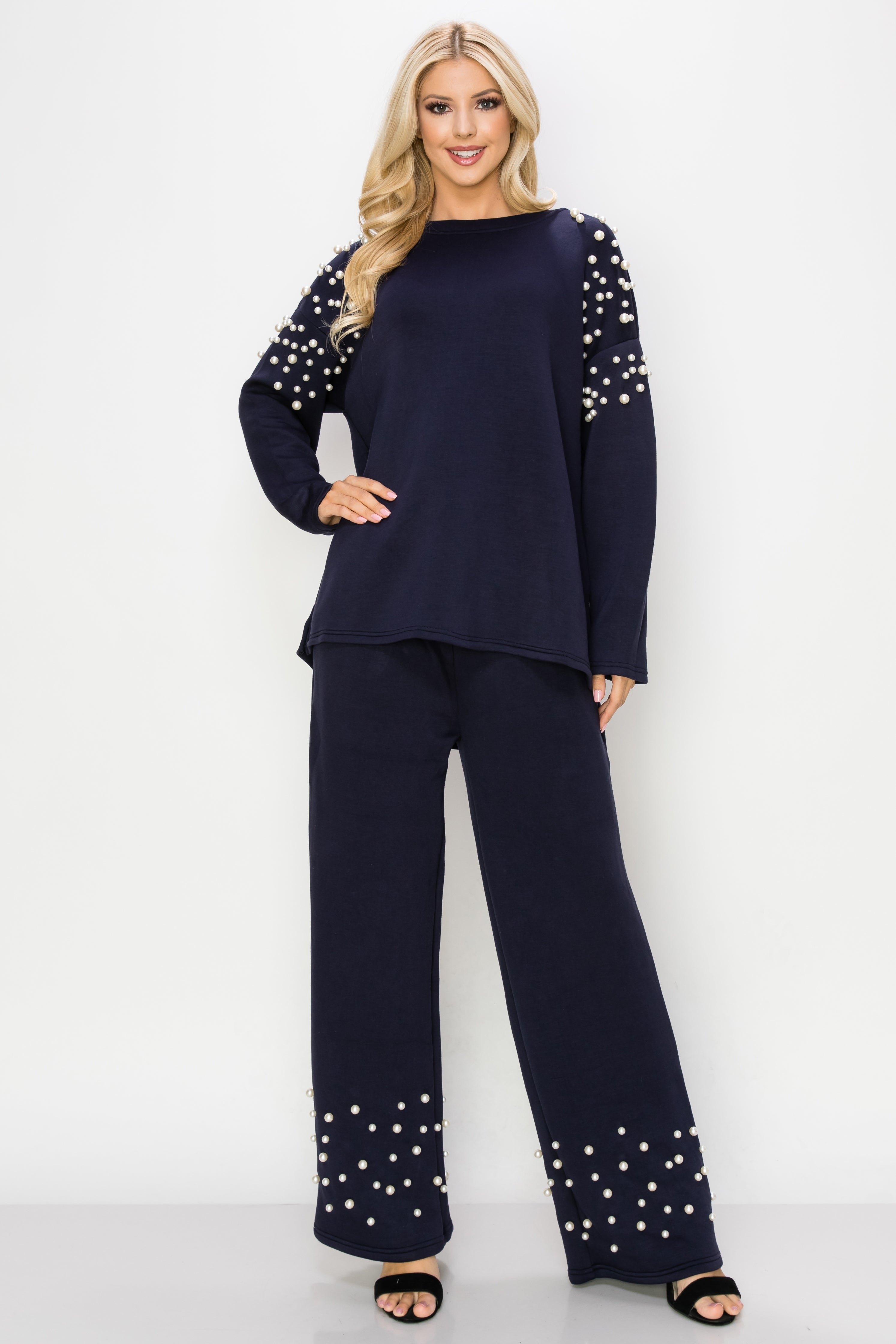 Faith Stretch French Scuba Pearl Pant