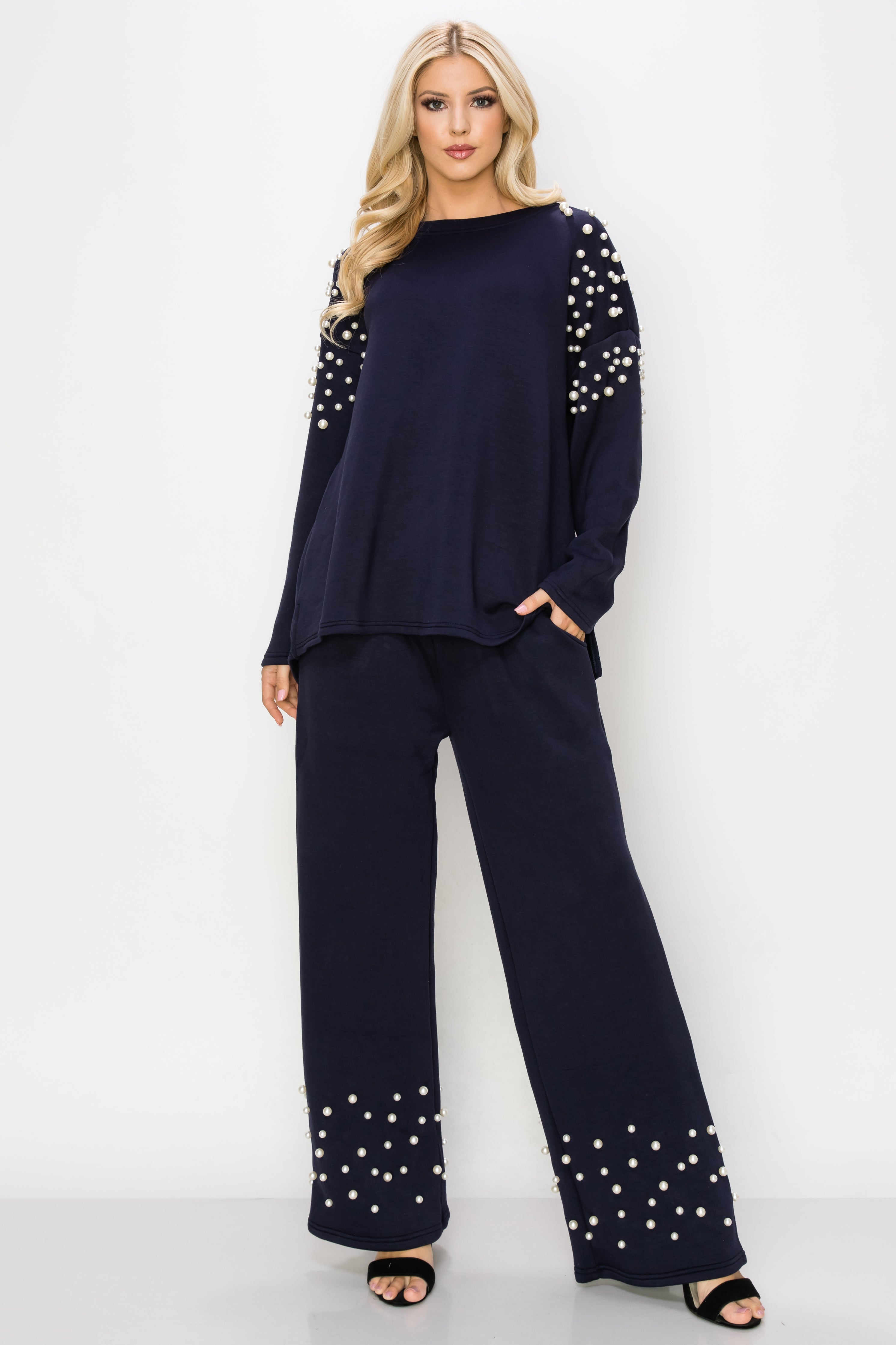 Faith Stretch French Scuba Pearl Pant