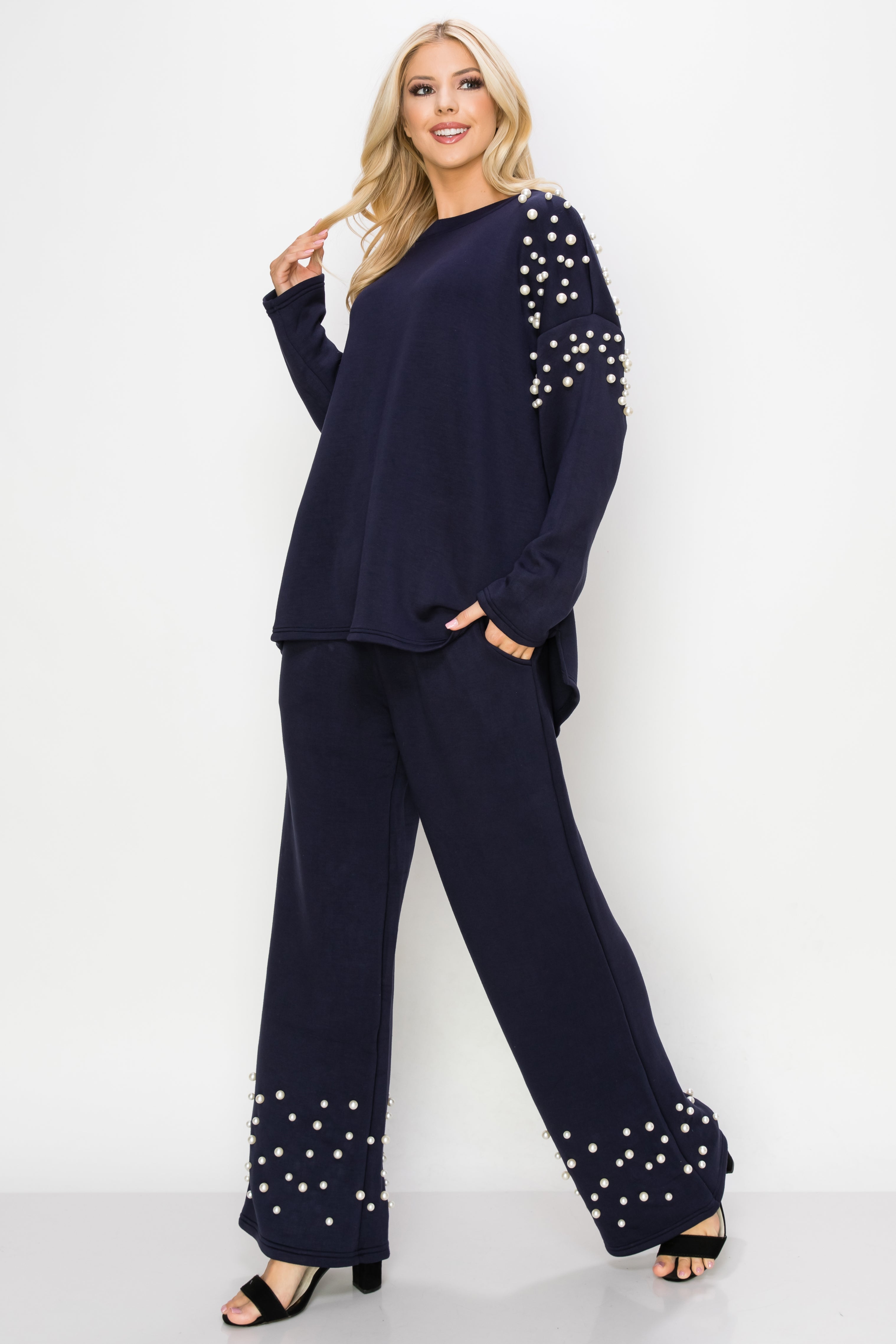 Faith Stretch French Scuba Pearl Pant