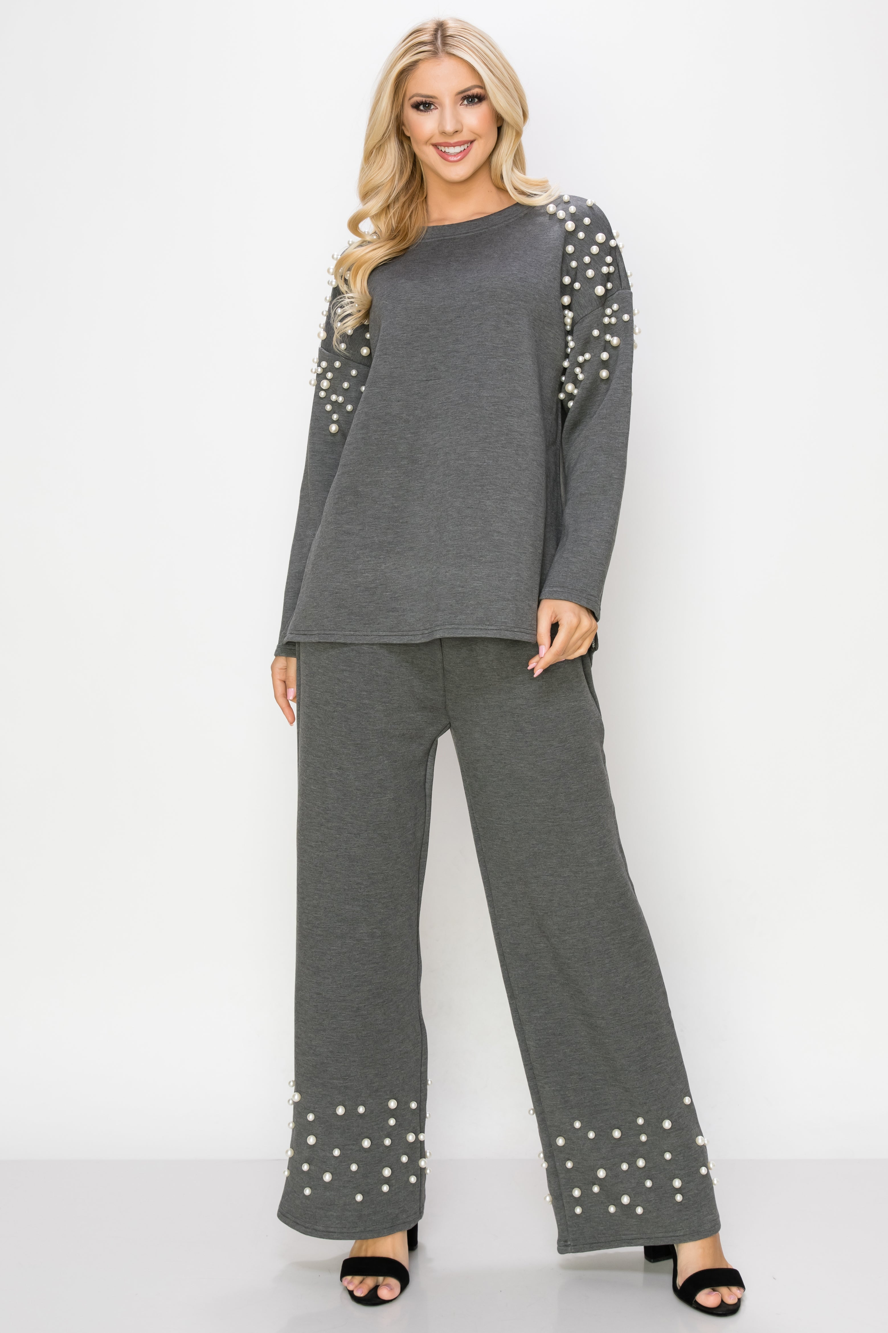 Faith Stretch French Scuba Pearl Pant