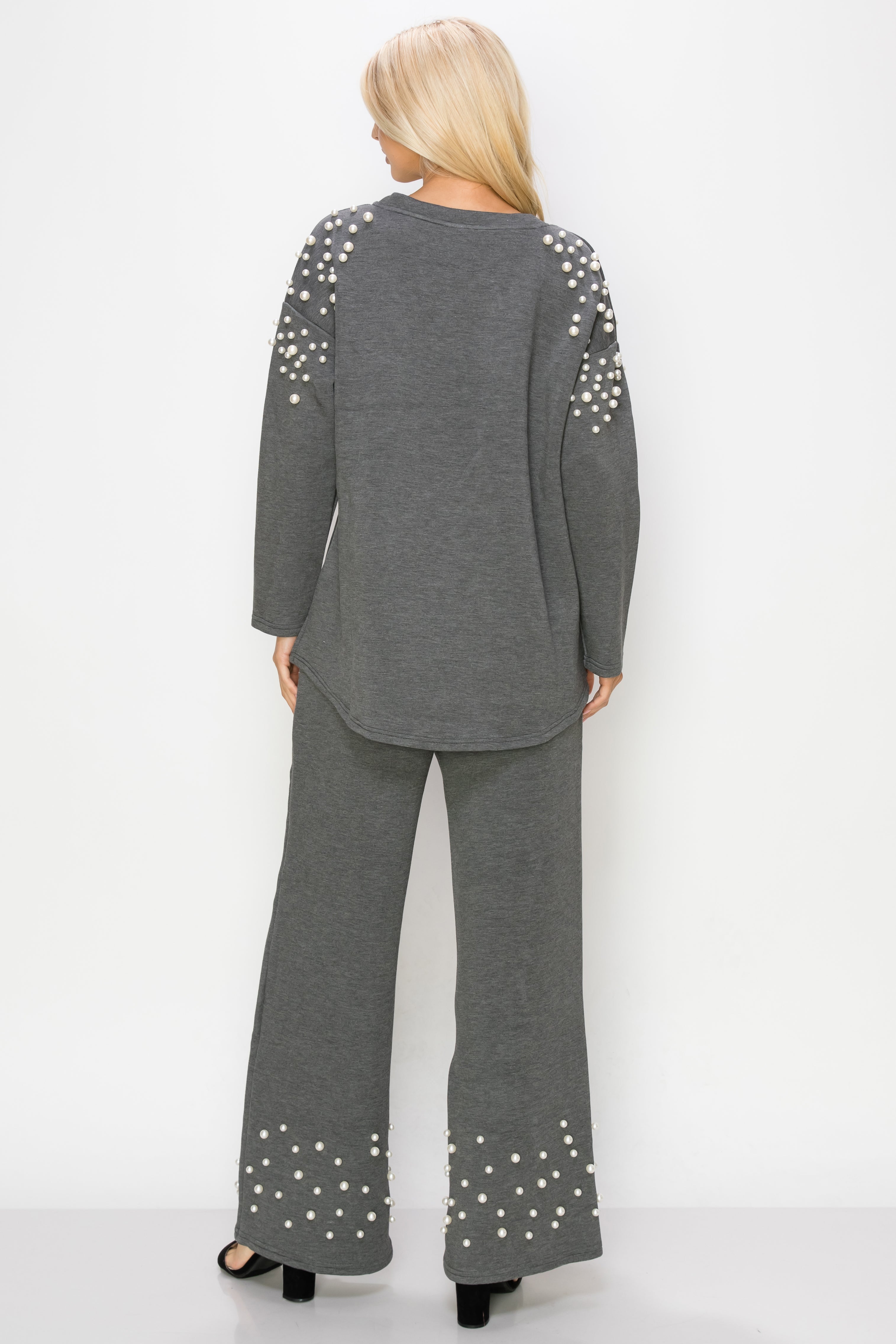 Faith Stretch French Scuba Pearl Pant