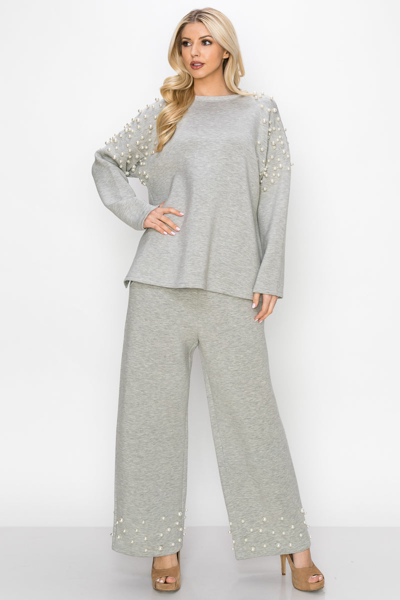 Faith Stretch French Scuba Pearl Pant