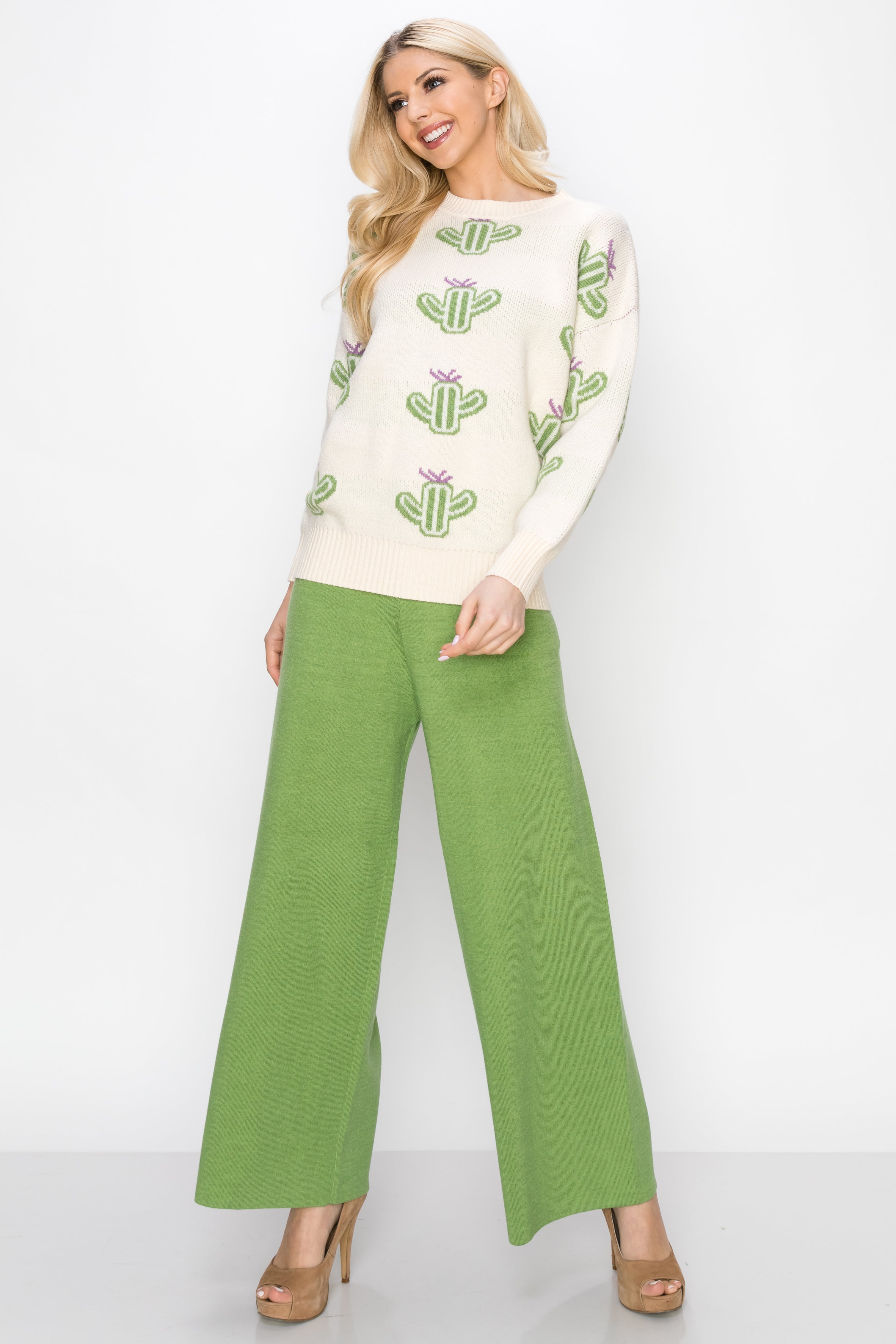 Sian Stretch Ribbed Knitted Pant