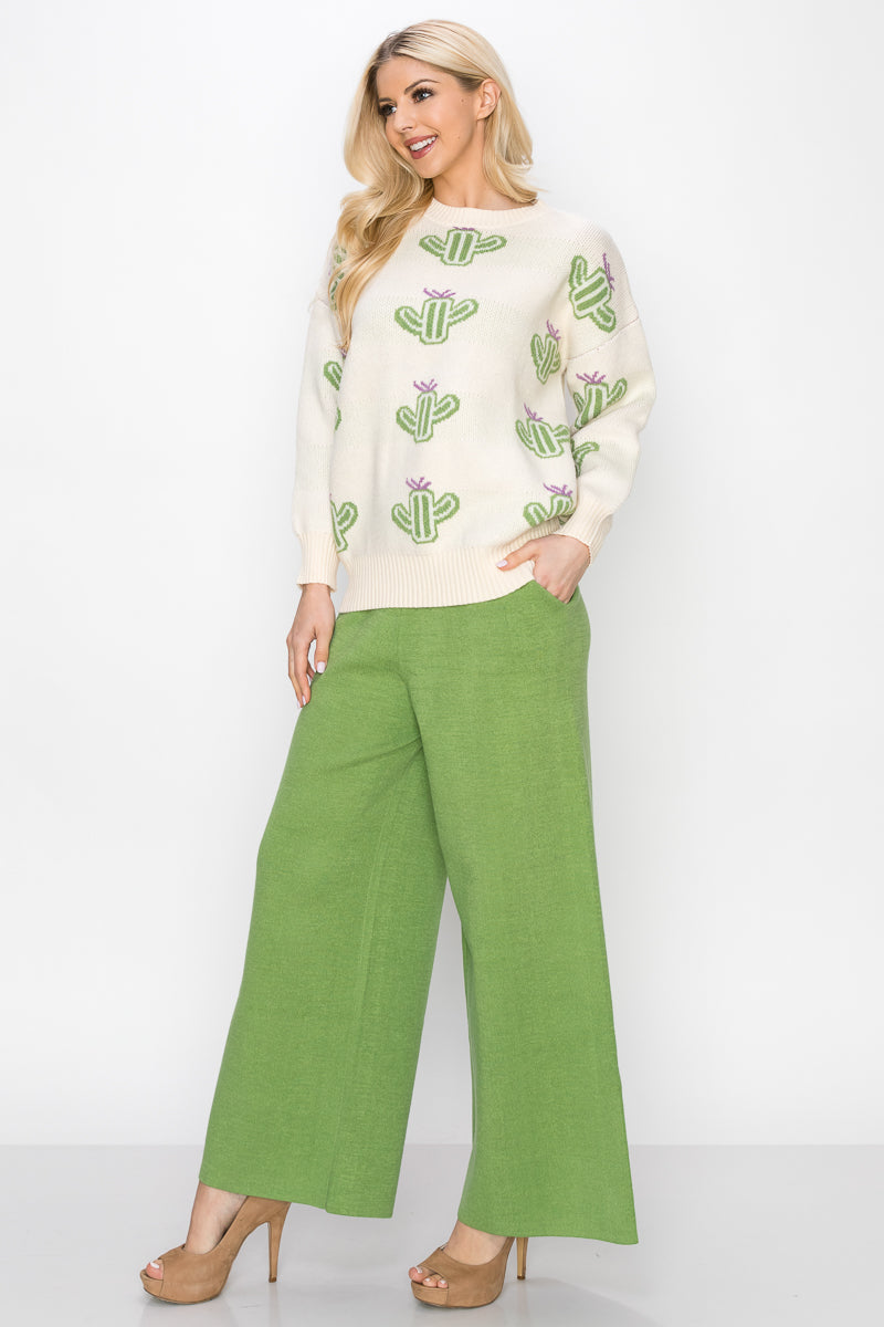 Sian Stretch Ribbed Knitted Pant