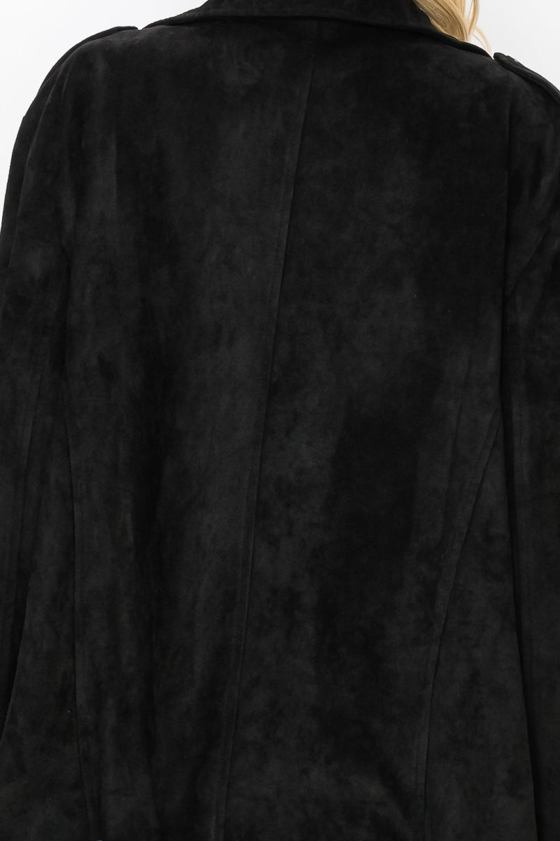 Jemi Stretch Suede Moto Jacket