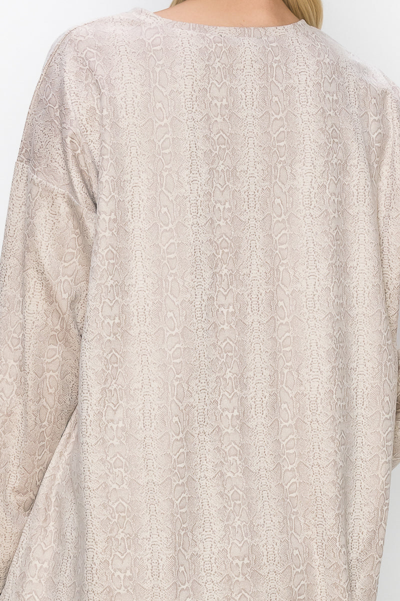 Ailith Stretch Suede Animal Print Top