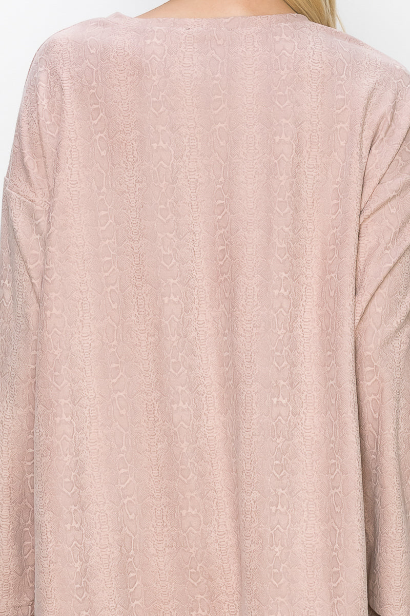 Ailith Stretch Suede Animal Print Top