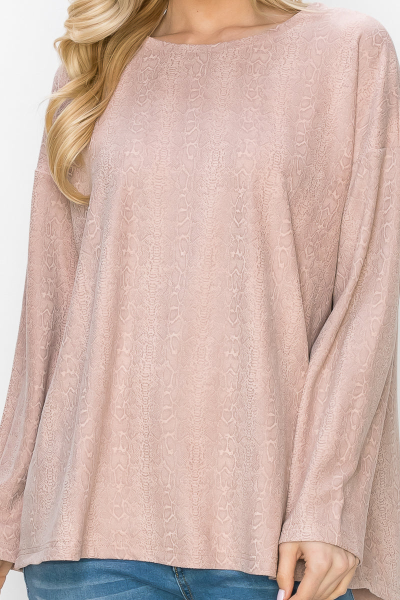 Ailith Stretch Suede Animal Print Top