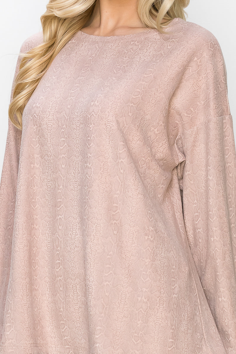 Ailith Stretch Suede Animal Print Top