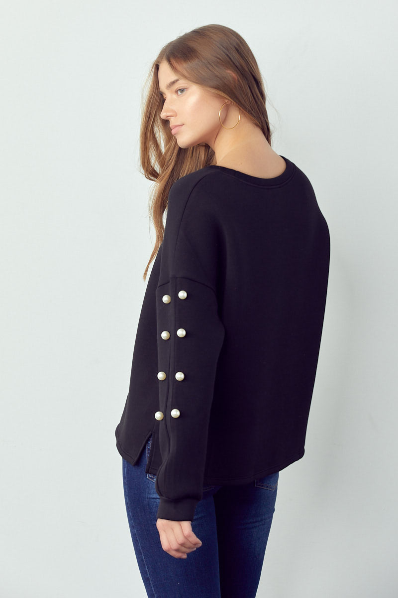 Katri Stretch French Scuba Pearl Top