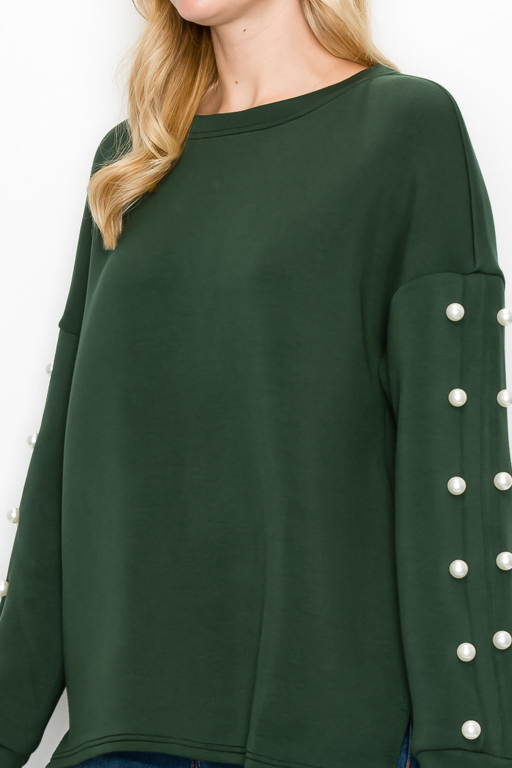 Katri Stretch French Scuba Pearl Top