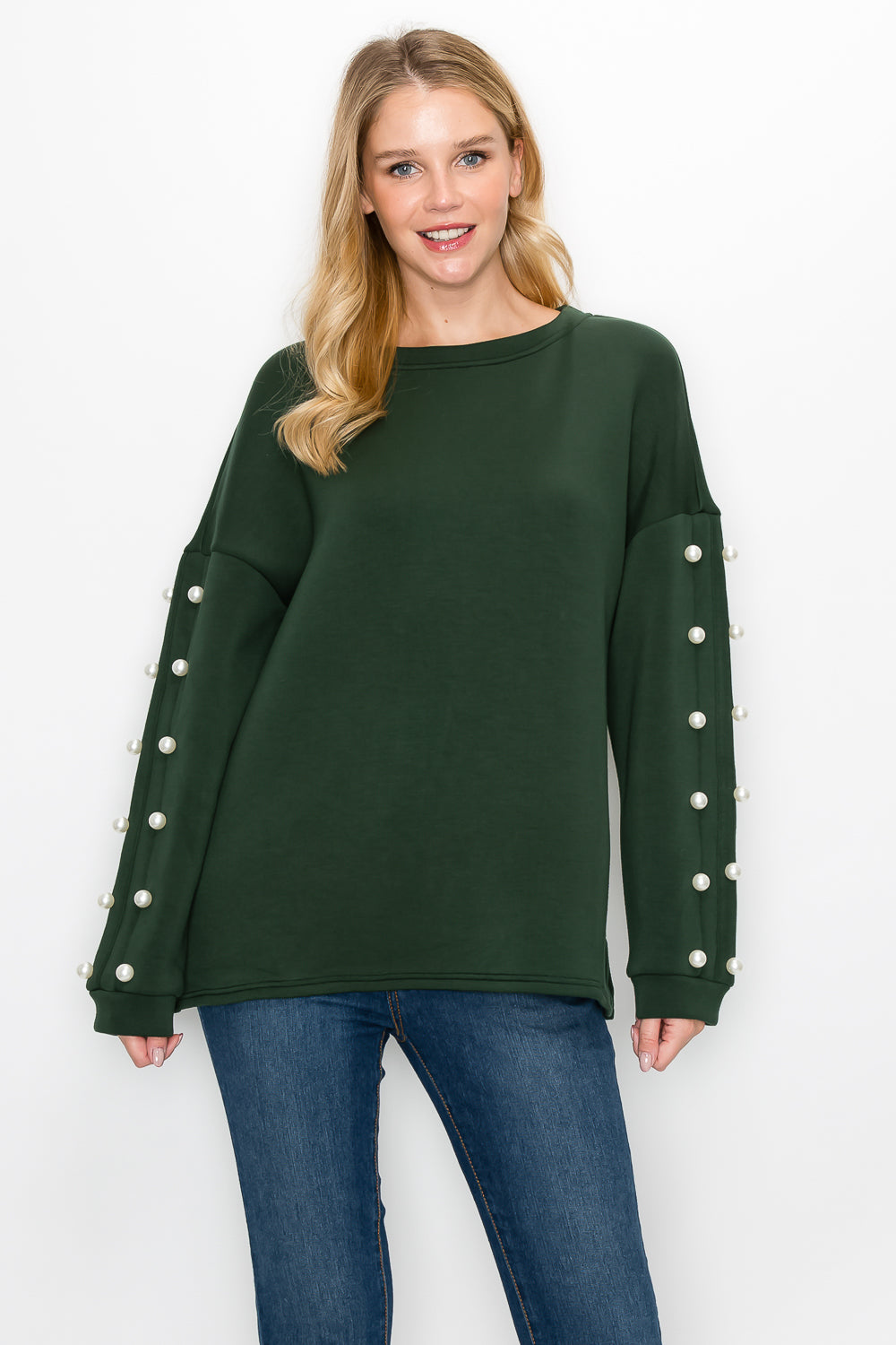 Katri Stretch French Scuba Pearl Top