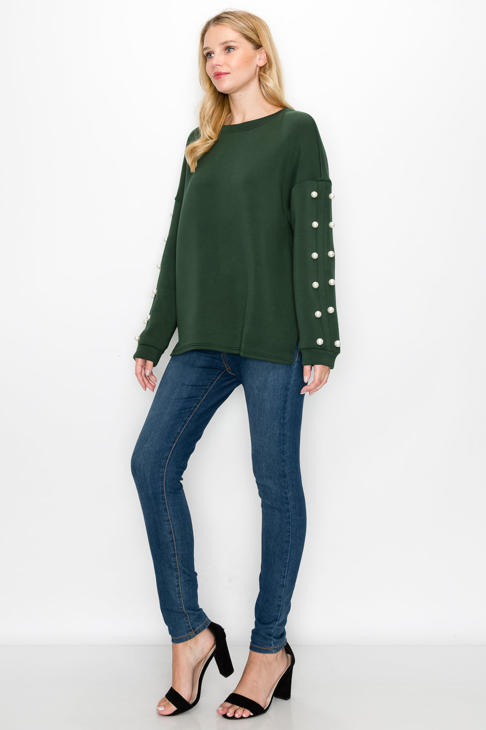 Katri Stretch French Scuba Pearl Top