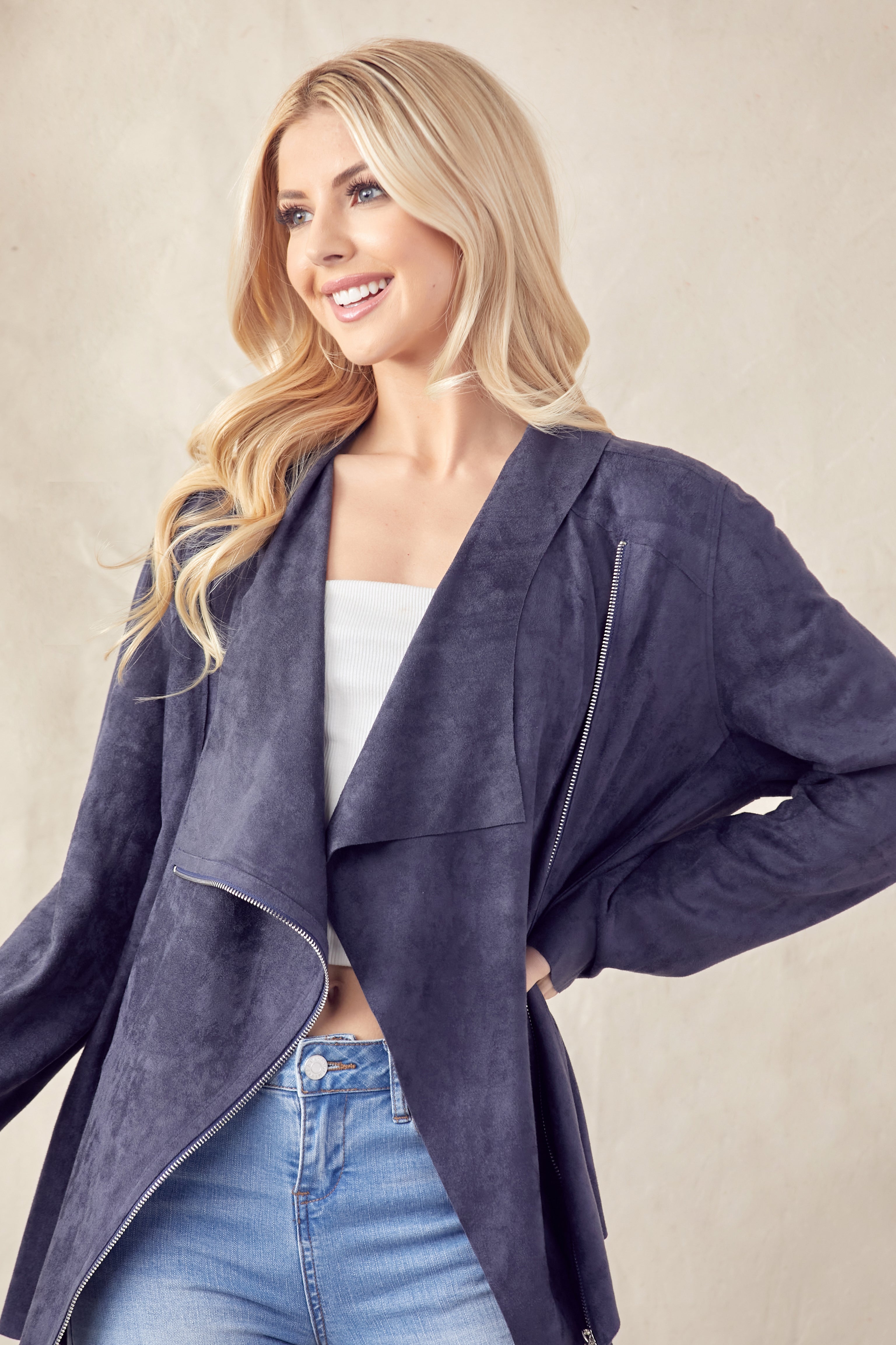 Allie Stretch Suede Jacket