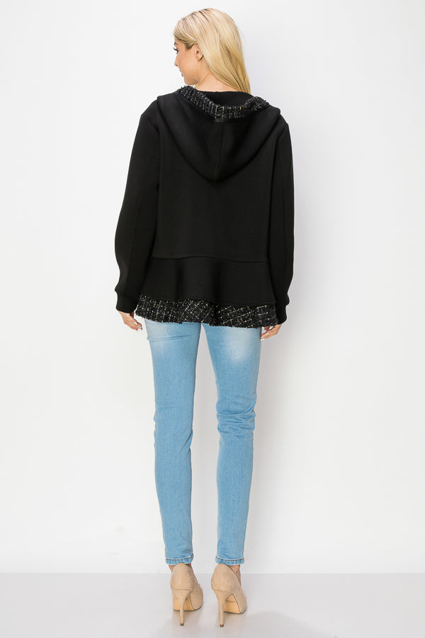 Faiza Stretch French Scuba with Tweed