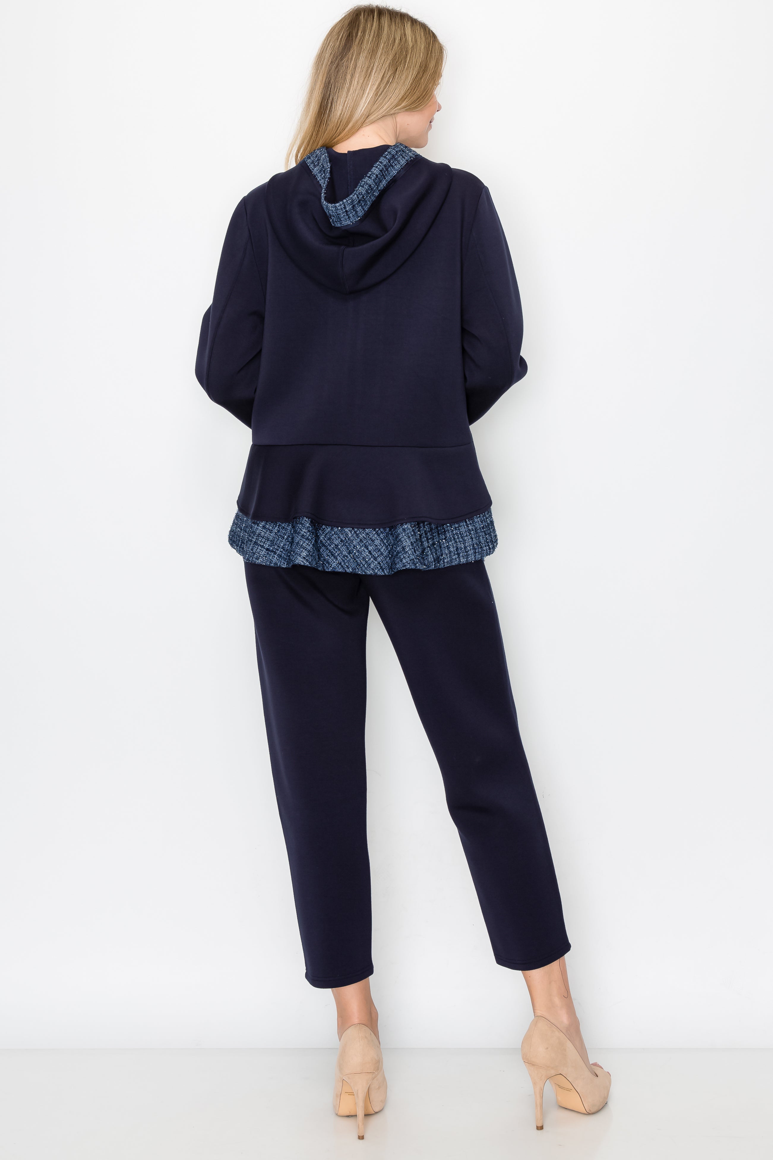 Faiza Stretch French Scuba with Tweed