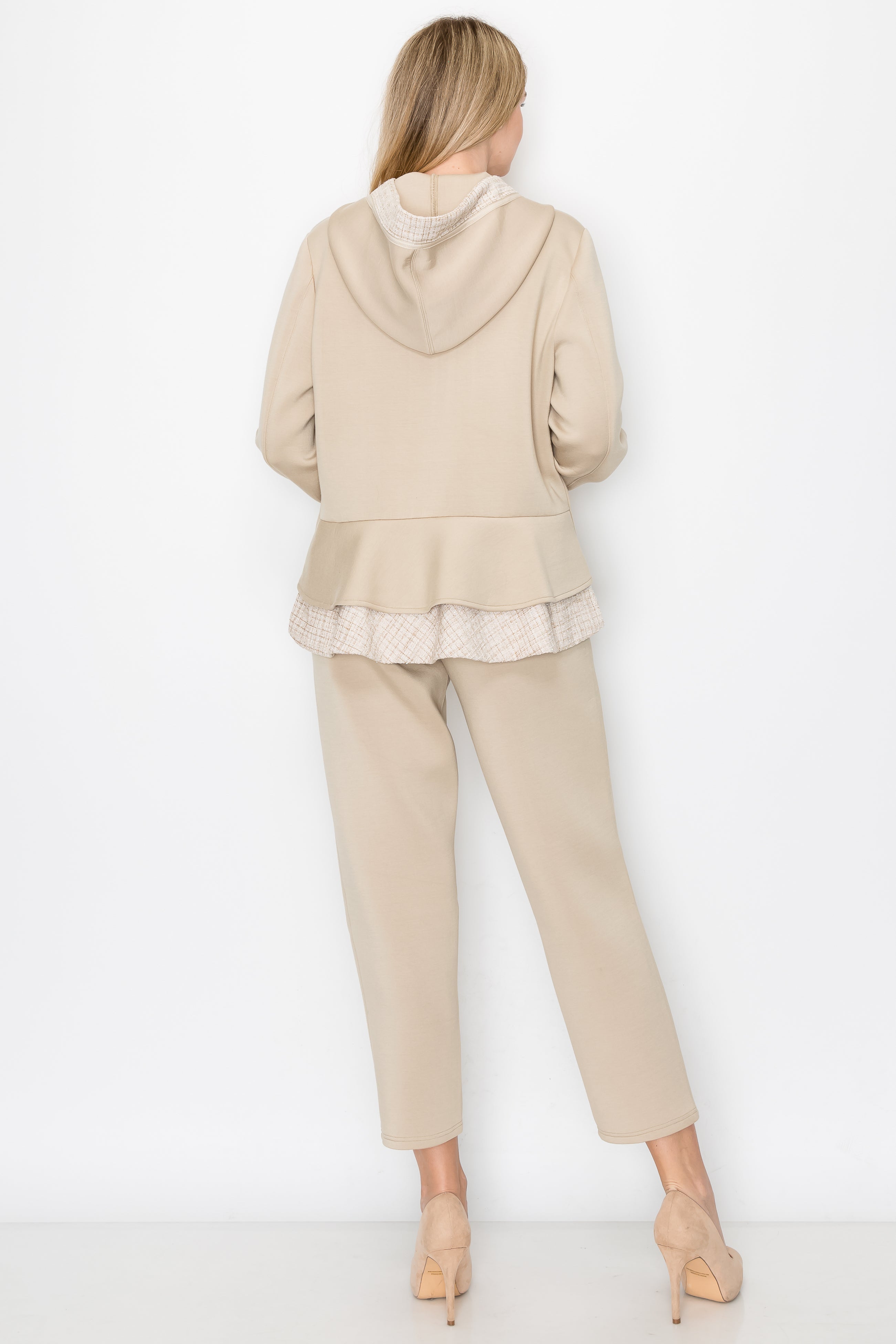 Faiza Stretch French Scuba with Tweed