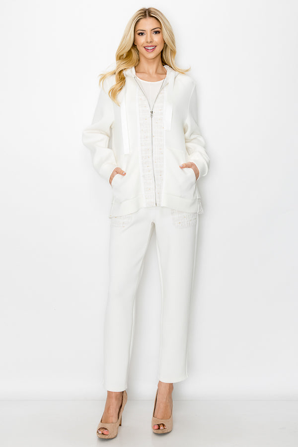 Ferne French Scuba Pant with Tweed