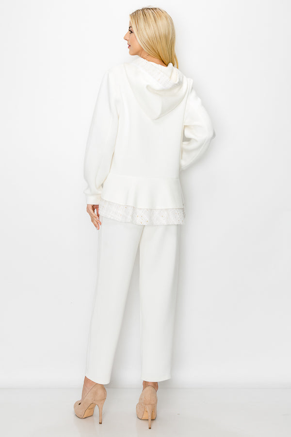 Faiza Stretch French Scuba with Tweed