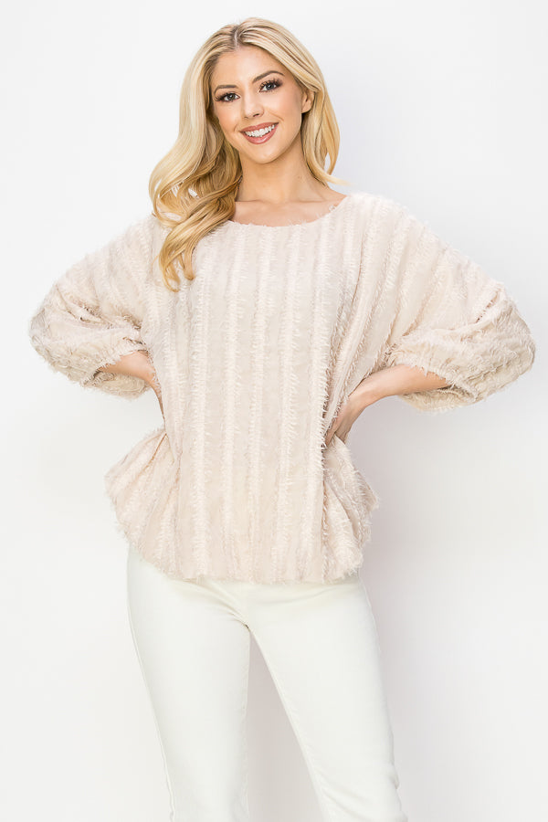Winona Woven Feathered Top