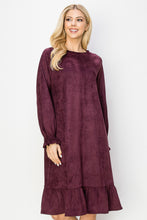 Load image into Gallery viewer, Amal Stretch Suede Dress