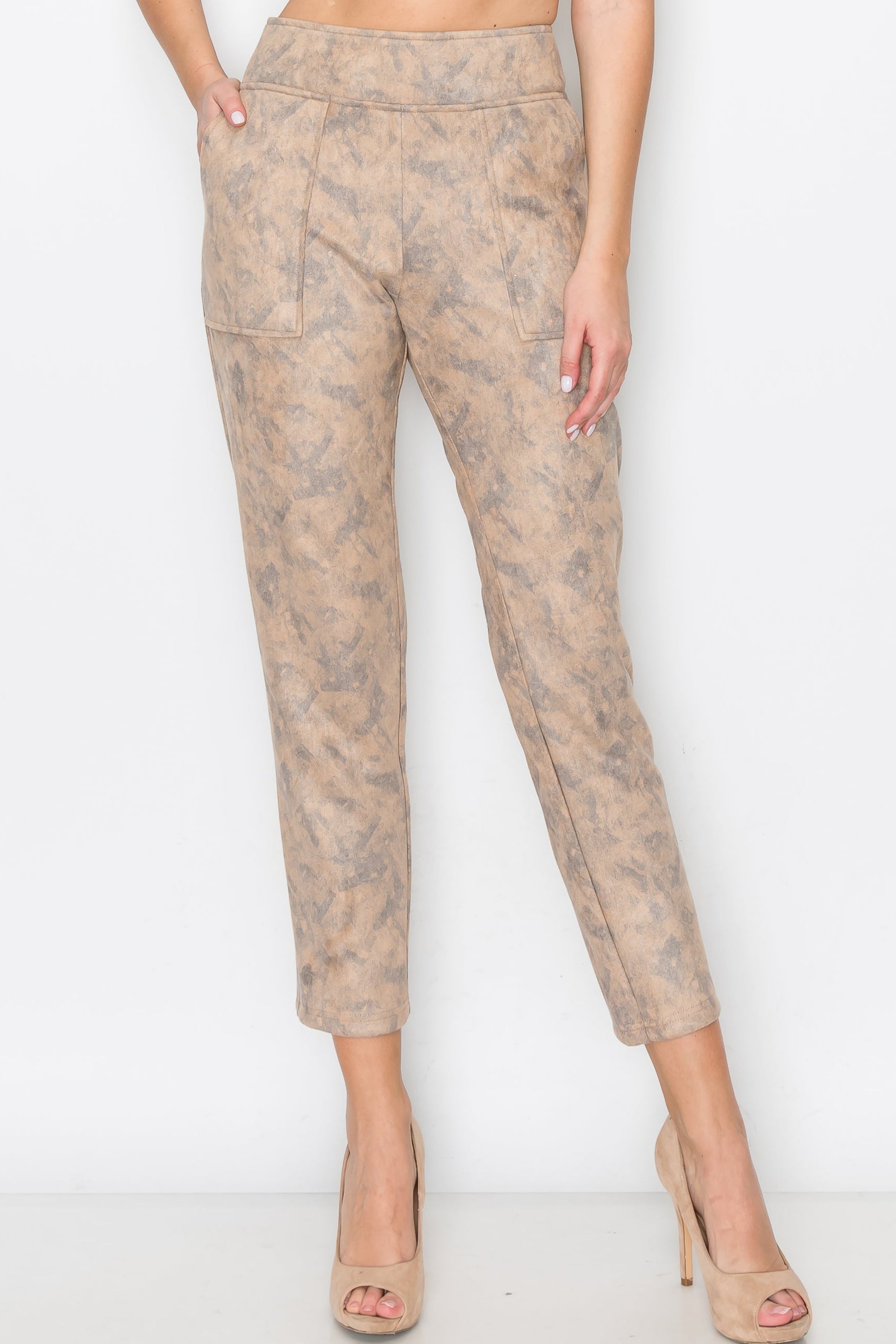 Anna Stretch Suede Print Pant