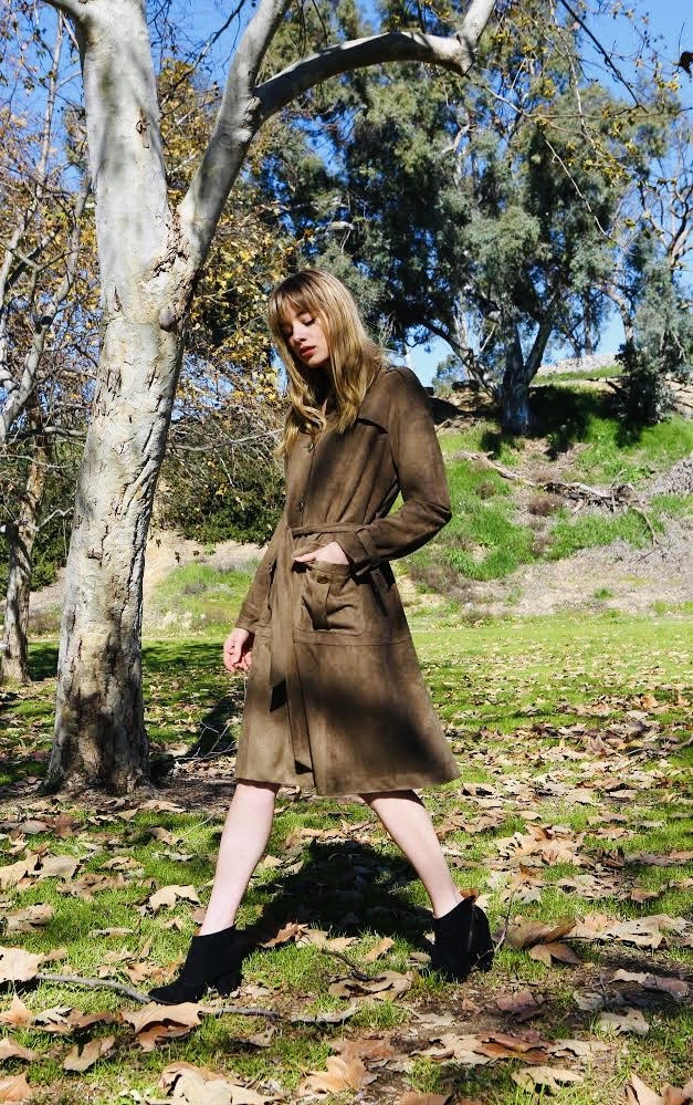 Ariana Suede Trench Coat & Dress