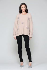 Serena Sweater with Flowers