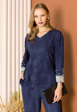 Load image into Gallery viewer, Alani Suede Top with Pearls