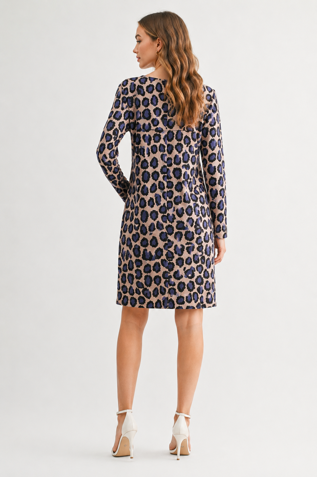 Aurora Suede Print Round Neck Dress (No Pockets)