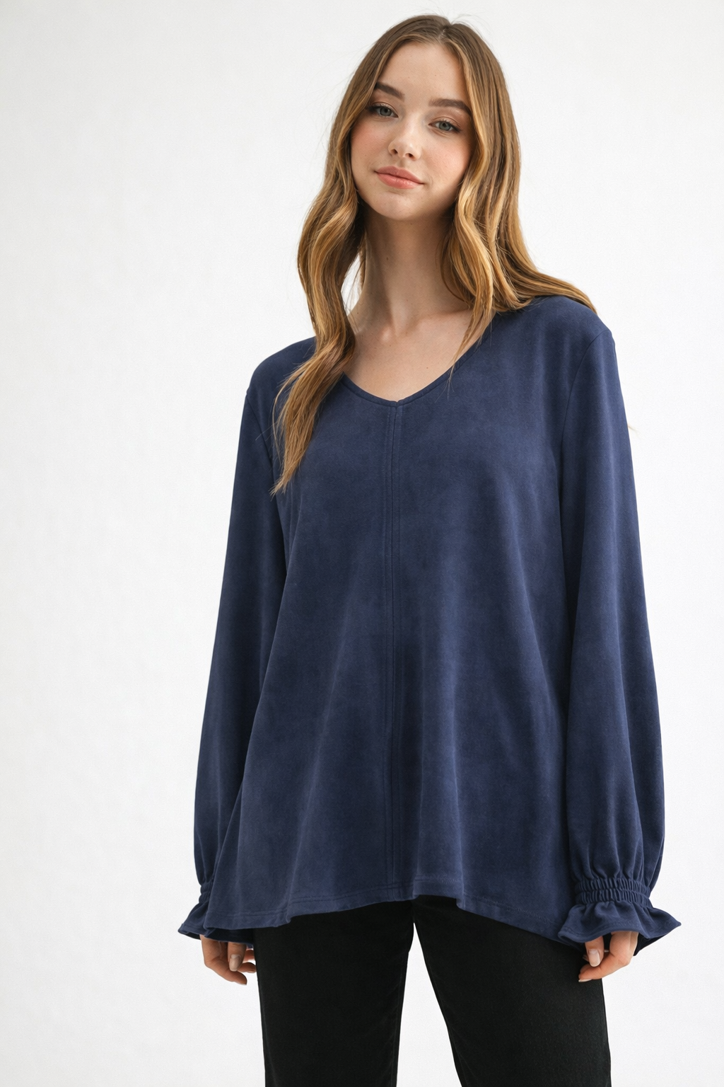 Abigail Stretch Suede Top