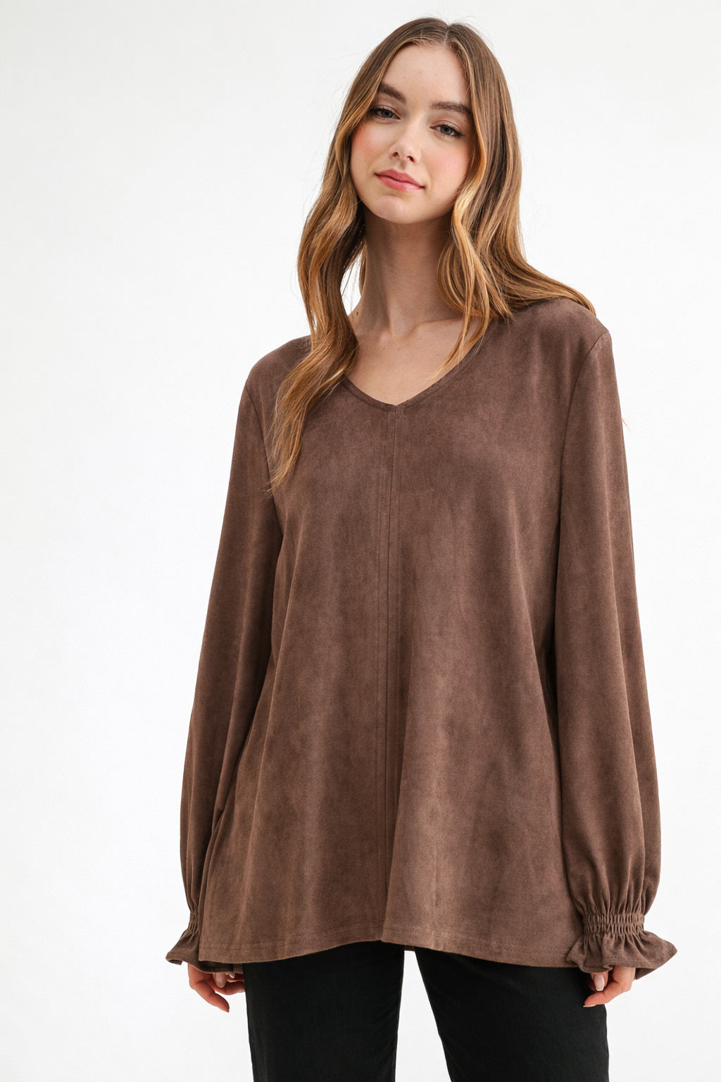 Abigail Stretch Suede Top
