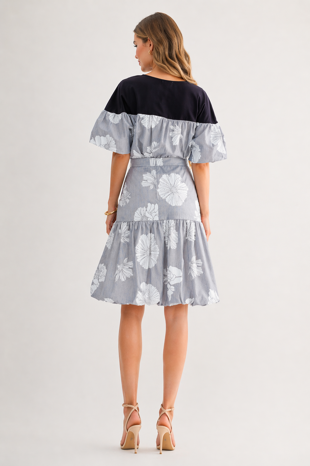 Wynne Cotton Poplin Floral Print Bubble Skirt