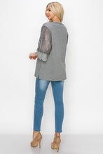 Load image into Gallery viewer, Shiron Sweater Knitted Top with Lace &amp; Pleated Ruffles