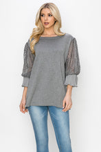 Load image into Gallery viewer, Shiron Sweater Knitted Top with Lace &amp; Pleated Ruffles